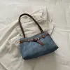 Bolsa feminina transfronteiriça 2026 nova moda cor sólida bloqueio de cores vintage versátil grande capacidade bolsa de mão tote bolsa de ombro
