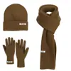 Chapéu, Luvas, Cachecol, Conjunto de Três Peças à Prova de Frio e Quente para o Inverno com Proteção para as Orelhas, Chapéu de Lã Tricotado Fashionável Estilo Coreano para Mulheres