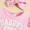 Vestido de Malla Dulce sin Mangas de Verano para Niña con Estampado de Letras "Hija de Papá", Conjunto de Vestido tipo Mameluco de Dos Piezas