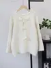 Suéter tejido con lazo floral tridimensional de estilo suave, nuevo estilo coreano holgado tipo jersey para mujer, otoño e invierno 2026