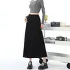 Falda Midi Gris Oscuro para Mujer Primavera Verano Otoño Elegante Caída Falda Cola de Pez de Modal Falda Bodycon Línea A Petite