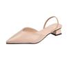 Talla 34-43 Talla Grande Zapatos de Mujer 41 Pies Anchos Sandalias de Punta de Boca Baja Zapatillas Baotou de Tacón Grueso Estilo Coreano para Mujer 42