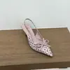 Sapatos de Salto Alto Estilo Francês com Estampa Floral, Sandálias Fechadas, Sapatos de Fada, Novos Modelos Primavera/Verão 2026, Adequados para Combinar com Vestidos, Sapatos de Bico Fino