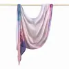 Lenço longo versátil de seda com estampa digital aquarela Bali, mais vendido na primavera e no outono, xale fino e lenço de cabeça da moda