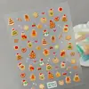 Pegatinas Navideñas Originales en Relieve Transfronterizas 3D Impermeables Oso de Dibujos Animados Hombre de Jengibre Pegatinas para Uñas Estilo AA