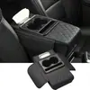Almohadilla universal para caja de reposabrazos de coche, almohadilla de almacenamiento de cuero multifuncional con portavasos, portapañuelos y bolsa de almacenamiento para teléfono