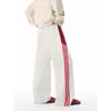 Calças masculinas de corte reto, estilo primavera e outono, modelagem solta, listradas, versáteis, feitas de algodão chinês, calças casuais esportivas, calças de moletom de marca da moda para adolescentes