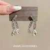 Pendientes únicos de gota de agua con diamantes brillantes, de alta gama, lujo ligero, elegantes, exquisitos, elegantes, versátiles