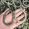 Pulsera de Jade Hetian Natural, Jade Verde con Verde Manzana, Amarillo Azúcar, Púrpura Ahumado y Flores Azules, Pulsera de Jade Hetian Multigemas Estilo Antiguo