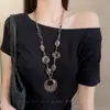 Collar de Flor de Estrella Corazón para Mujer Diseño de Nicho Cadena Larga para Clavícula Cadena para Cuello Halter Y2K Accesorios Colgantes