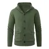 Cardigã de malha com capuz casual retrô americano outono e inverno, de caimento solto, versátil, suéter, jaqueta casual espessa para homens