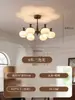 Lámpara de araña para dormitorio y sala de estar de estilo medieval, luz principal atmosférica para pasillo principal americano, lámparas de color nogal retro para restaurante, protección ocular