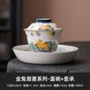 Taza de Té Cuenco Cubierta de Esmalte Feliz Miel Conejo Dorado de Fábrica Cerámica Hogar Juego de Té Kung Fu Taza Cuenco Antiescaldado Fabricante de Té de Mano Cuenco de Mano
