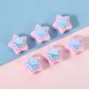 Cuentas de estrella de cinco puntas galvanizadas de acrílico con costura de doble color, cuentas rectas, pulsera bonita para niños, accesorios de joyería