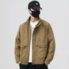 Jaqueta de Trabalho com Gola Alta 2026 Masculina Primavera e Outono Casaco Casual Versátil Top Curto Estilo Retrô Americano 2XL Tamanho Grande