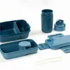 Conjunto de lancheira e copo de água de grande capacidade de grau alimentício para uso transfronteiriço, lancheira compartimentada selável para micro-ondas e copo de café portátil