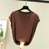 Nova Camiseta de Verão 2025 Sem Mangas para Mulheres, Camisa Básica Versátil de Modal, Camada Interna Fina, Top de Cor Pura Tamanho Grande