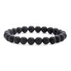 Pulseira de Cristal de Pó de Pedra Natural de 8mm Feminina Pedra de Tigre Rocha Vulcânica Casal Turquesa Branca Ágata Pulseira de Contas