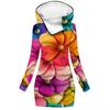 Amazon suéter popular de moda para mujer otoño suéter falda estampado digital de flores 3d sudadera con capucha para mujer