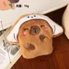 Lindo Colgante de Peluche de Capibara de Dibujos Animados, Accesorio Llavero de Gorro de Capibara, Divertido Colgante de Peluche para Bolsa