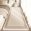 Tapete de Cabeceira para Quarto Estilo Luxo Leve de Alta Qualidade, Tapete de Pé Espessado Anti-Derrapante de Faux Cashmere, Almofada para Sacada de Janela, Dropshipping da Amazon