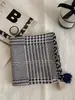 2026 Colgante de Borla para Año Nuevo Bufanda Cuadrada Ropa Artística Retro Combinación Bufanda Delgada de Seda Protección para el Cuello Bufanda Estilo Celebridad Nueva
