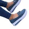 Comercio exterior transfronterizo nuevos zapatos de suela gruesa y punta redonda de una sola capa para mujer tacón de cuña mocasines de ante con lazo wish Amazon