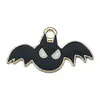 Conjunto Transfronteiriço de 15 Peças de Pingentes de Halloween de Fantasma, Caveira, Morcego e Ceifador com Pingos de Óleo para Pulseiras, Chaveiros e Acessórios DIY