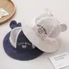 Gorro a Cuadros de Oso Fresco y Elegante, Sombrero Cubeta para Bebé Súper Lindo, Sombrero de Playa, Sombrero de Pescador para Proteger del Sol en Verano, Gorro de Malla para Niños