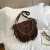 Bolsa feminina estilo coreano 2026 nova bolsa de franjas transfronteiriça bolsa transversal feminina bolsa de ombro pequena feminina tendência atacado
