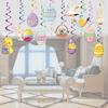 Decoración colgante en espiral con forma de pollito, huevo y conejo de Pascua, para fiestas navideñas, venta al por mayor