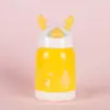 Copo de Vidro Criativo com Design de Veado, Copo Pequeno Estiloso Q para Água, Copo de Vidro Plástico Fofo de Desenho Animado para Escritório, Copo de Presente
