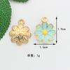 Versión coreana de flor de cerezo que gotea aceite, florecilla de cinco pétalos, colgante de aleación, accesorios para el cabello, material DIY, pulsera, collar, pendientes, accesorios de joyería