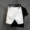 Shorts de Mezclilla Blancos para Hombre Marca de Moda Shorts Casuales Nuevo Diseño 2026 Pantalones de Longitud Media Pantalones para Hombre