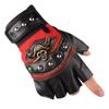 Guantes de medio dedo para montar al aire libre para hombre, de primavera y otoño, antideslizantes, transpirables, resistentes al desgaste, para motocicleta, bicicleta, estudiantes, de PU.