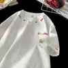 Camiseta de manga corta Nasa para hombre, estilo fino de verano con puños bordados, camiseta de marca moderna de corte holgado
