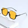 Estilo Nuevo Lisos Doble Puente Marco Grande Anti Luz Azul Gafas Retro Gafas de Sol Marco Grande Celebridad de Internet Gafas de Sol para Fotografía Callejera Venta al por Mayor