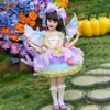 Vestido Lolita Princesa para Meninas 2026 Verão Novo Vestido Infantil Arco-Íris Menina Bebê Super Fada Vestido Estiloso