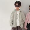 Camisas Infantiles 2026 Estilo Otoño Estilo Coreano Color Sólido Camisas con Letras y Cuello para Niños y Niñas, Tops Simples Holgados de Manga Larga para Niños