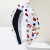 Faixa de Cabeça He Ming Faixa de Cabeça Dia da Independência Americana Liga de Liga de Zinco Esmaltada Estrela de Cinco Pontas Bandeira Nacional Acessórios Faixa de Cabeça Decorativa Acessórios de Cabelo