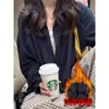 Sudadera con capucha rosa estilo casual americano para mujer, otoño, estilo coreano, de alta gama, holgada, adelgazante, top engrosado