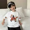 Camisetas de Verano de Algodón Puro de Manga Corta para Niños, Estilo Nuevo Primavera y Verano 2026, Lindas para Niños y Niñas, Bordadas y Estampadas con el Año del Caballo, para Niños a la Moda