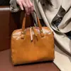 Bolso de Mano de Cuero Curtido Vegetal, Bolso Grande de Piel de Vaca de Primera Capa, Bolso Cruzado Retro de Cuero de Pasta de Árbol, Moderno, Casual y Versátil Piel Suave 775