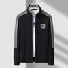 Cárdigan de moda para primavera y otoño Sudadera engrosada Cuello alto Ropa deportiva informal para hombre Chaqueta abrigo para hombre Color de contraste
