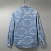 Comércio Exterior Novo Japonês Vintage Fio tingido Jacquard Camisa Jaqueta Homens Loose Casual Cool Manga Longa Denim Shirt