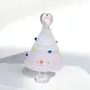 Árbol de Navidad de Vidrio con Decoración Bicolor Envuelto en Alambre, Artesanía Hecha a Mano Regalo para Decoración de Sala de Estar