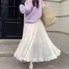 Falda de Malla con Retazos de Color Sólido de Nuevo Estilo para Mujer, Estilo Coreano de Primavera y Otoño, Suave y Versátil, Falda Larga de Línea A Adelgazante