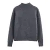 Exportación Transfronteriza Ropa de Mujer Otoño e Invierno 2025 Estilo Europeo y Americano Chaqueta Cardigan de Punto con Cuello Alto de Manga Larga de un Solo Botón para Mujer E75130