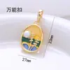 Pingente para Mulheres Estilo Pintura a Óleo Jardim de Monet Pingente de Flor de Pérola para Mulheres Retrô Francês Elegante Não Desbota Acessórios Versáteis
