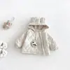 Conjunto de Tres Piezas para Bebé Niña Dianxi: Chaqueta Gruesa con Capucha y Forro Polar, Leggings de Invierno con Estampado de Estrellas para Bebé